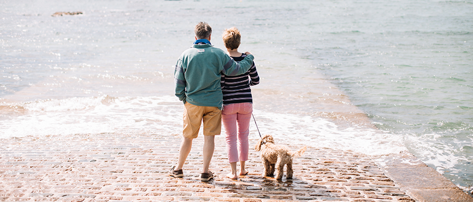 Couple with dog in Jersey